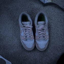 nike dunks pink and white womans size 7