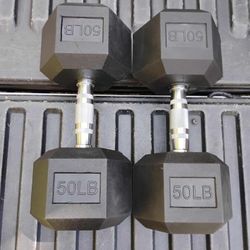 NEW  50  LB.  RUBBER  HEX  DUMBBELLS   •   Also Have  Rubber :  10s 15s 20s 25s 30s 35s 40s  45s  60s  