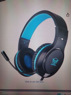 Black and Blue Wired Gaming Headset with Mic