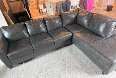 Black Leather Sectional Sofa