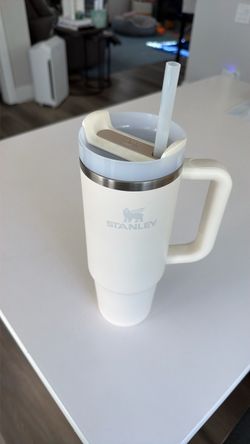 Stanley Quencher Tumbler with Handle and Straw Ivory