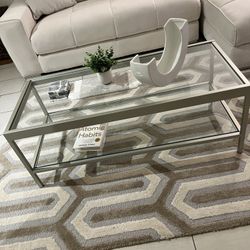 Move Out Sale: Satin Nickel Rectangular Coffee Table