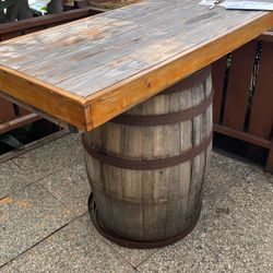 Whiskey Barrel Table