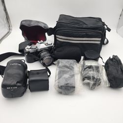 Minolta XG-1 35mm SLR Camera With Extras UNTESTED 