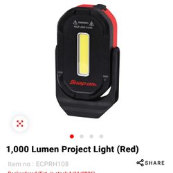 Snap On 1,000 Lumen Project Light Red