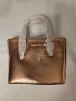 Michael Kors Jet Set Travel XS Metallic Top-Zip Tote Primrose