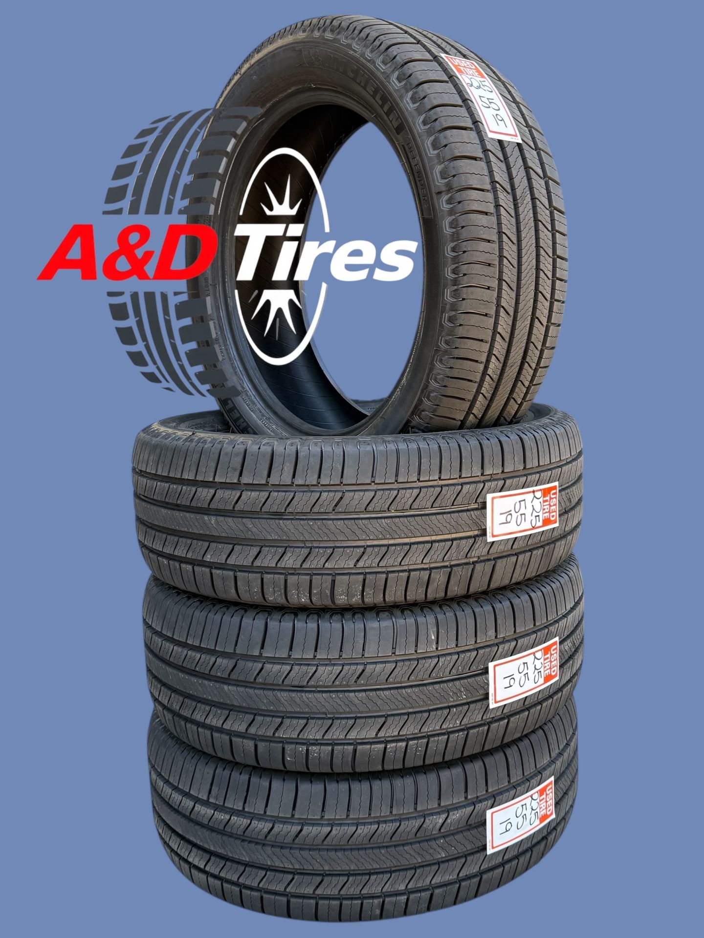 4 like New 225-55-19 Michelin Defender