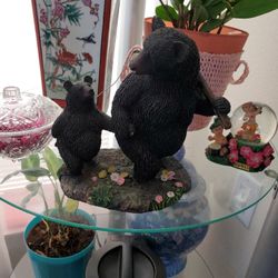 Black Bear Family Fishing Trip Statue 