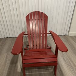Red Wooden Adirondack Chair