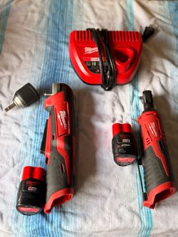 Milwaukee Tools M12- Cordless battery operated 1/4 inch ratchet & 90 deg drill