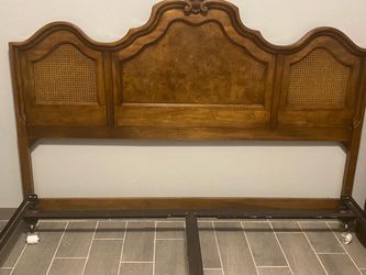 King size Allwood, Stanley, brand, headboard, and heavy duty frame antique