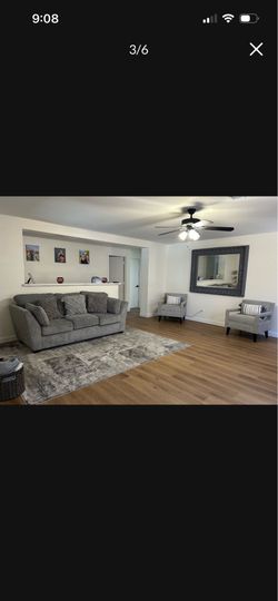Couches, accent chairs and rug