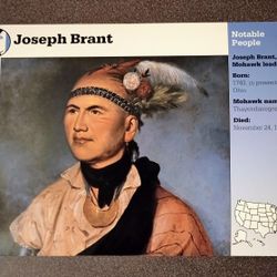 1997 Grolier Joseph Brant Mohawk Indian Leader Thayendaneges History Vintage Collectible Large Card