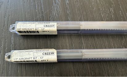 Aircraft drill bits 12" bundle of 2