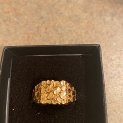 Gold nugget ring 10k