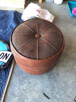 Leather ottoman
