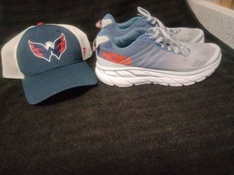 Women's Hoka walk in shoes and cap