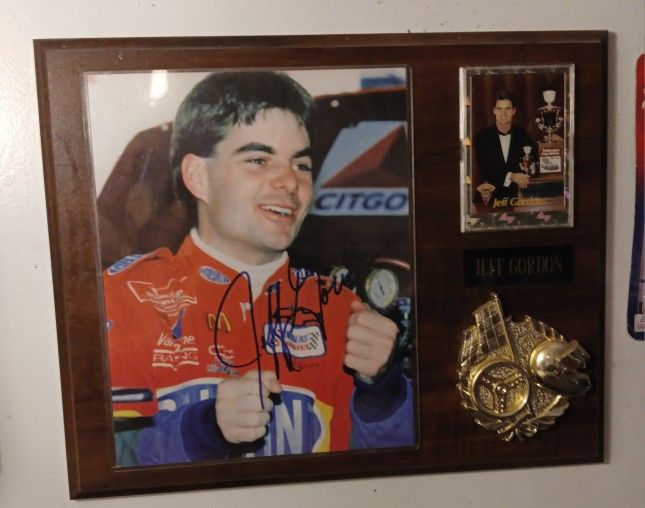 Jeff Gordon Autographed Photo Frames With Sports Card