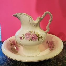 Antique Pitcher And Bowl For Washstand