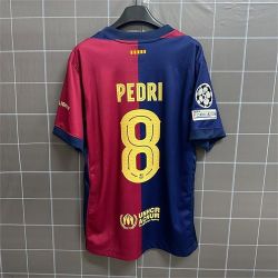 24-25 Barcelona Home Red Blue Classic Short Sleeve Pedri 8 Soccer Jersey
