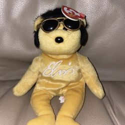 Yellow Elvis TY Beanie Baby Plush Good Condition With Tag Fun Cute Collectors