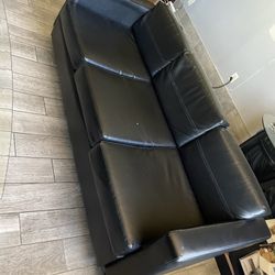 Black Leather  Couch 