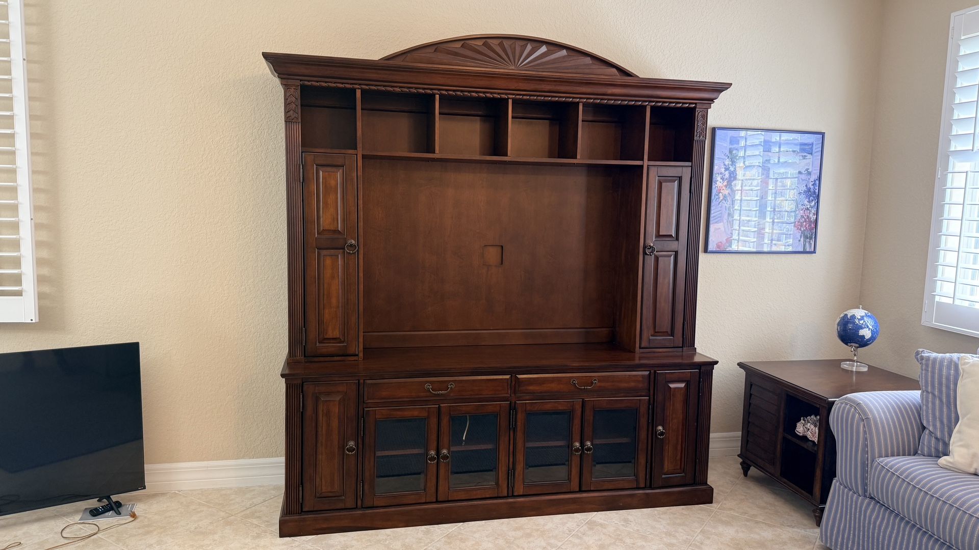 Havertys Entertainment Center – Solid Wood, Excellent Condition
