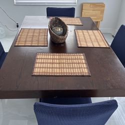 Brown Solid Wood Dining Table