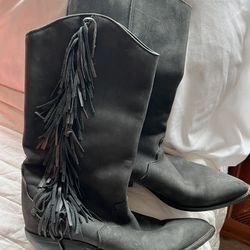 Black fringe Zodiac Boots Size 9