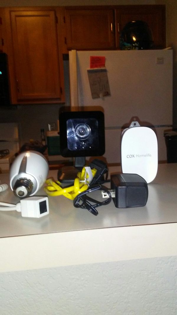 Cox homelife, motion and camera all in one. LED buld and wireless hub