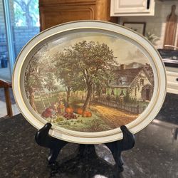 Currier And Ives “The American Homestead” Metal Trays