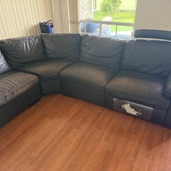 Brown sectional couch