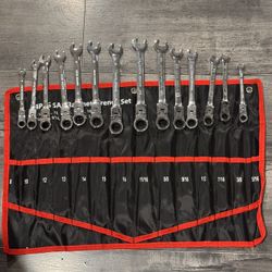 14PCS SAE Ratchet Wrench Set SAE sizes: 8, 10,12, 13, 14, 15, 16, 11/16, 5/8, 9/16, 1/2, 7/16, 3/8, 5/16    Fe)