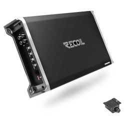 Recoil RED1200-1 2500 Watts Class-D Strappable Car Audio Mono-Block Subwoofer Amplifier, 1 Ohm Stable, Remote Bass Knob Included