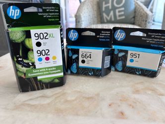 3 Pk HP Printer Ink Lot. 902 XL BLack, Cyan, Yellow, Magenta 664 Black 951 Blue