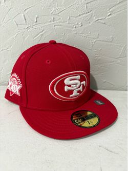 NFL new era San Francisco 49ers red Super Bowl patch 59fifty fitted hat size 7 1/4