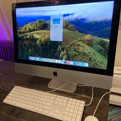 2019 Apple iMac 21.5-inch 4k Retina Display 8gb Ram i3 Processor 256gb Ssd. Cracked. Wired Keyboard And Mouse  