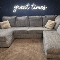 🔥🔥FREE SAME DAY DELIVERY U Shaped Sectional Couch  Double Chaise 
