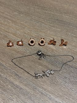 Coach Gold Stud Earrings and Bracelet Set