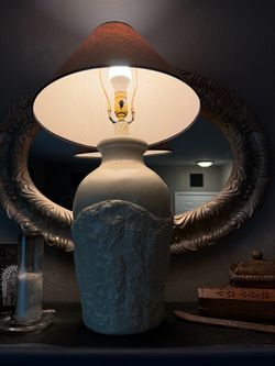 Vintage Limestone Table Set with Lamp