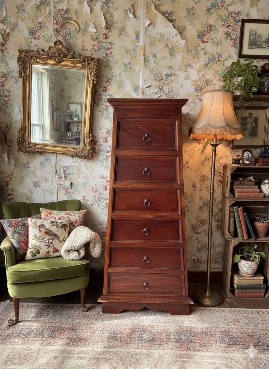Mahogany Pyramid Dresser / Chest Of Drawers
