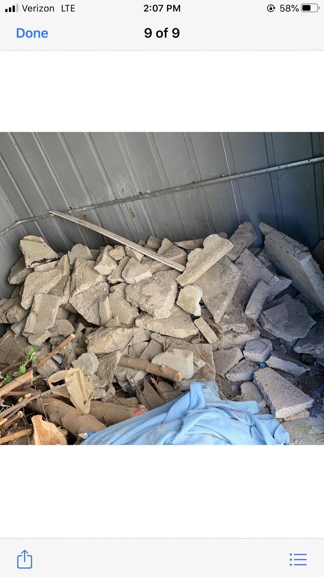 Broken cement