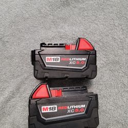 2-pack Milwaukee M18 Batteries 5.0 XC