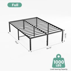 FULL SIZE METAL BED FRAME (75”L 54”W  18H)
