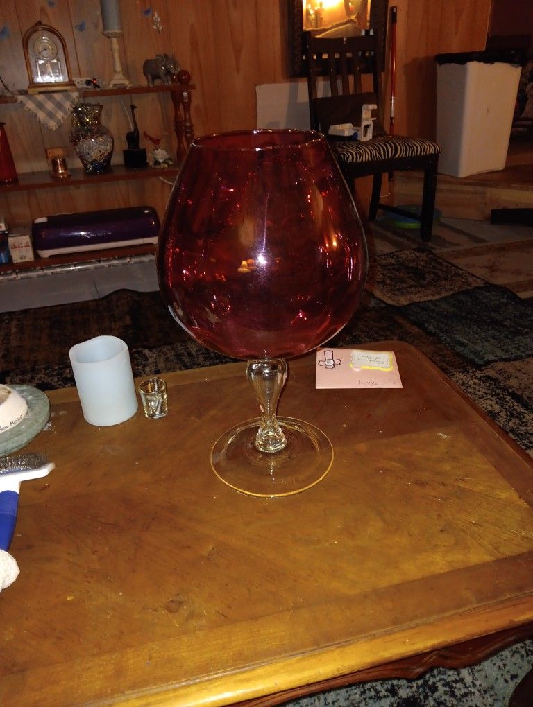 Vintage Glass Large Goblet