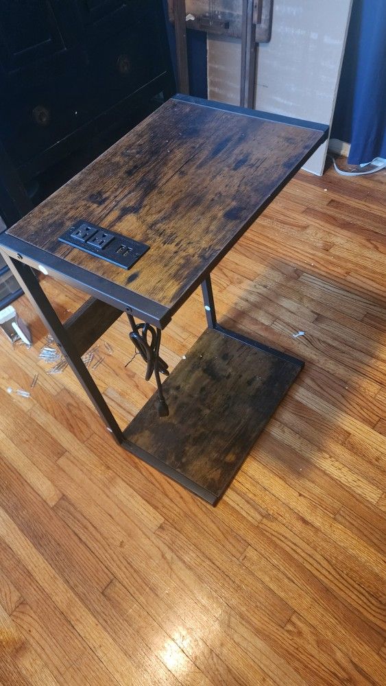 End Table with USB and AC Outlets