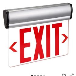 5241: New LED Emergency Exit Sign with Backup Battery UL Certified Wall Ceiling Mounting Acrylic Clear Replaceable Panel Removable Indicator Arrows, F