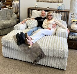 Oversized Corduroy Chaise Color Options Fast Delivery Military Discount Only $39 down payment 👉 Please ask Jon Green for a discount when you arrive!