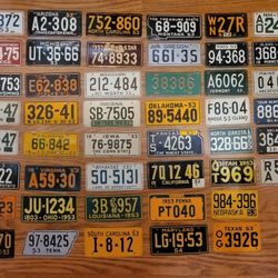 Vintage 1950's Mini License Plate Lot 45 pcs US States