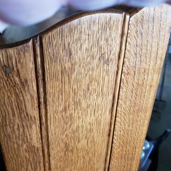 Antique wood book shelf signed Sterling furniture folds up 